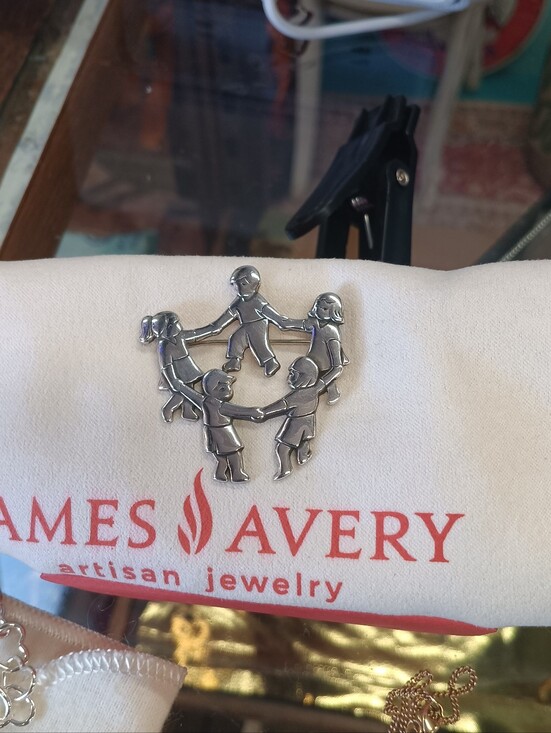 James Avery Jewelry - James Avery Silver Dancing Children Circle Pin Approach